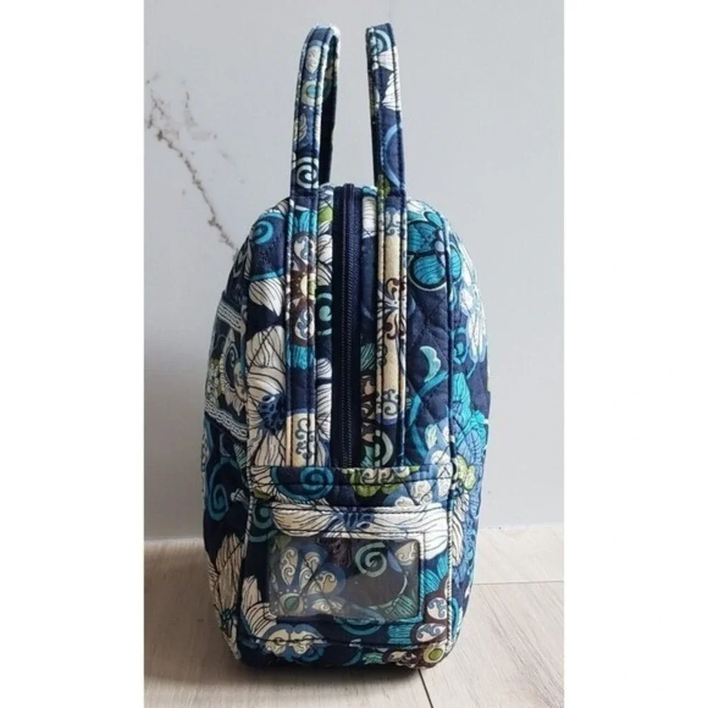 Vintage Vera Bradley Laptop Case & Lunch Bag Blue Floral Quilted Set Made in USA